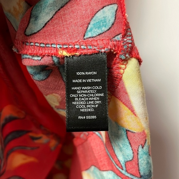 Express Faux Wrap Mini Dress, Red/Floral, XS - Picture 6 of 7